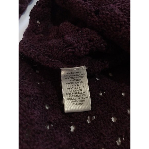 Ann Taylor LOFT Long Sleeve Pullover Knit Sweater Hi Low Hem Burgundy Small S - Picture 8 of 12